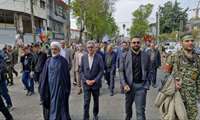 گزارش تصویری از حضور مسئول نهاد نمایندگی مقام معظم رهبری در دانشگاه و رئیس،جمعی از معاونین و مدیران ستادی دانشگاه علوم پزشکی گیلان در راهپیمایی روز قدس ۱۴۰۴