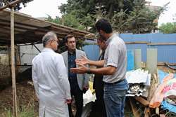 بازدید میدانی معاون توسعه دانشگاه علوم پزشکی گیلان از پروژه‌های عمرانی مرکز آموزشی و درمانی رازی